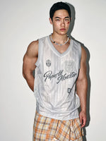 Sporty V-Neck Graphic Badge Vest 1