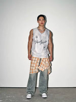 Sporty V-Neck Graphic Badge Vest 2