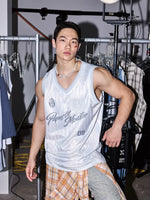 Sporty V-Neck Graphic Badge Vest 4