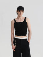 Square Neck Ribbed Knit Crop Vest 4
