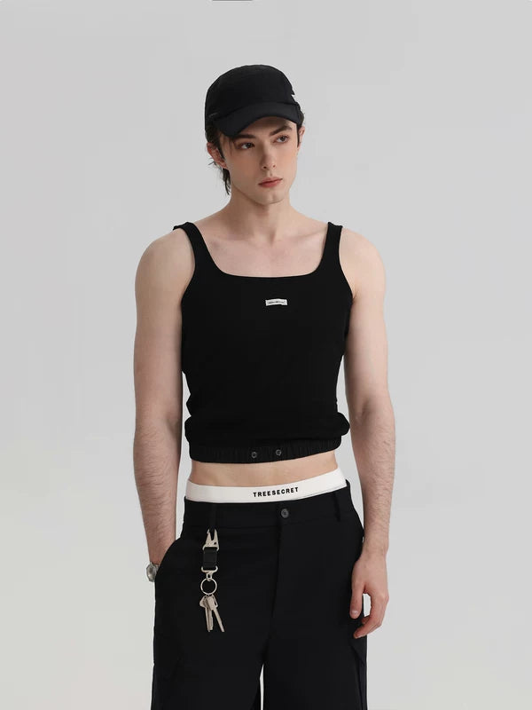 ,6208607283762,6208607283763,6208607283764, Square Neck Ribbed Knit Crop Vest