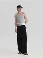 Square Neck Ribbed Knit Vest 2