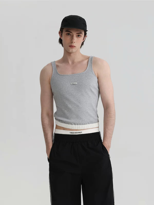 ,6042857012054,6042857012055,6042857012056, Square Neck Ribbed Knit Vest