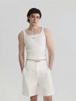 Square Neck Ribbed Knit Waist-Cinching Vest 4