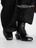 Square Toe Vegetable Tanned Leather Boots 3