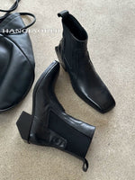 Square Toe Vegetable Tanned Leather Boots 5
