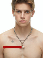 Stainless Steel Skull Layered Chain Necklace 4
