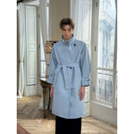 Stand Collar Belted Long Down Coat 2