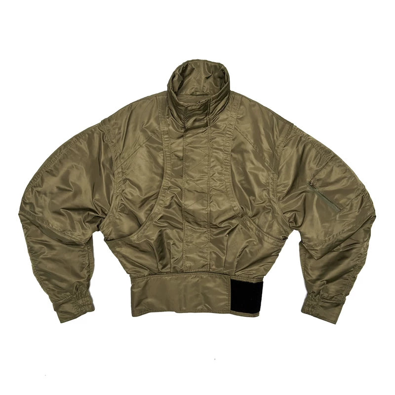 Stand Collar Detachable Sleeve Bomber Jacket 1