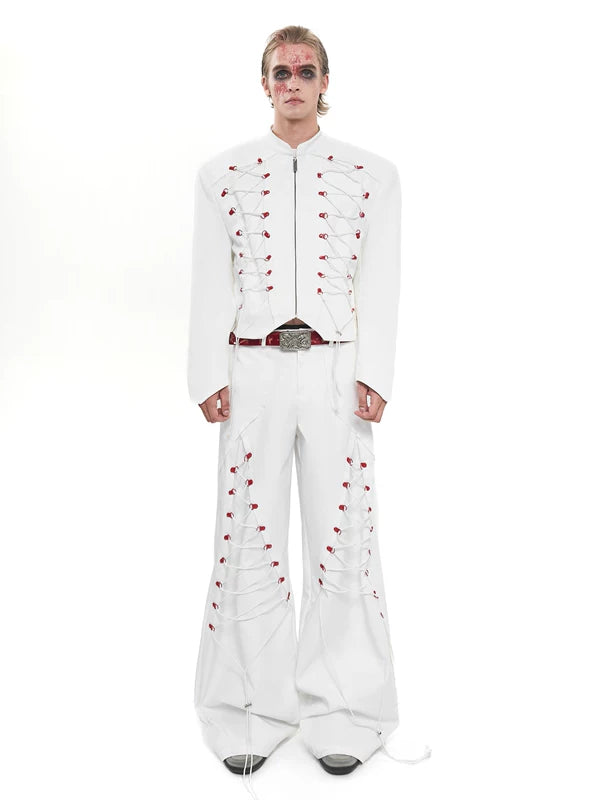 Stand Collar Drawstring Short Jacket 4