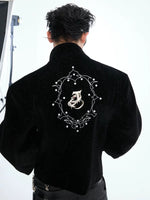 Stand Collar Embellished Loose Fit Jacket 2