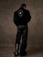 Stand Collar Embellished Loose Fit Jacket 5