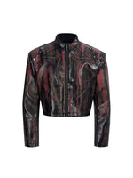 Stand Collar Leather Jacket 5