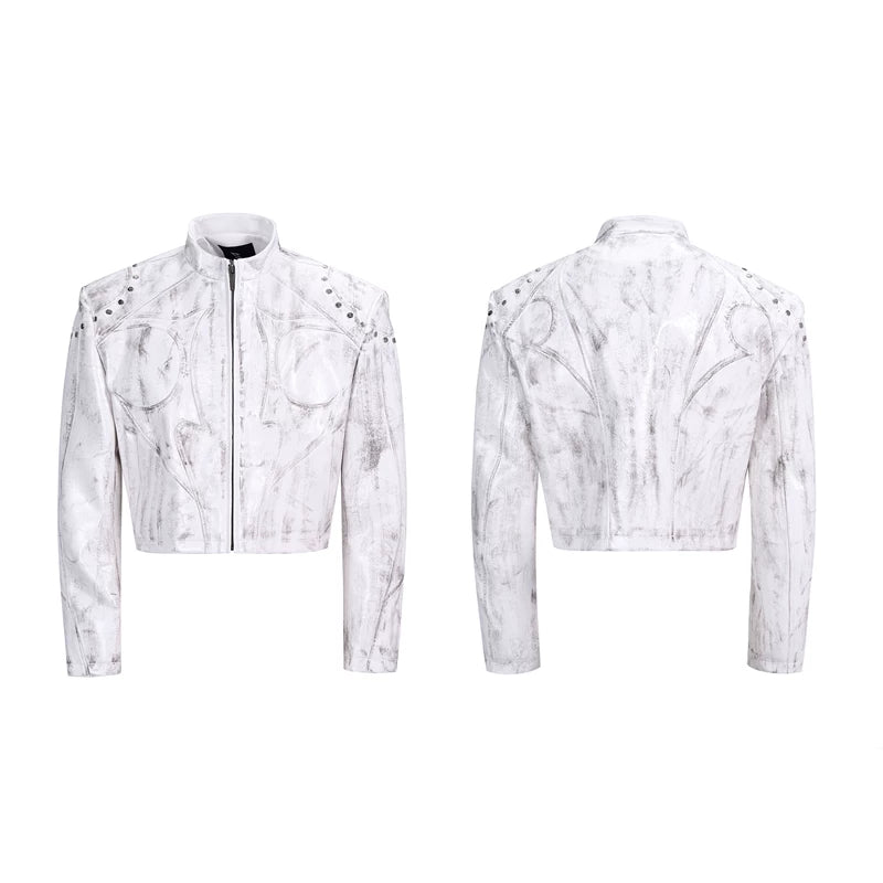 5888560805023,5888560805024,5888560805025,5888560805026, Stand Collar Leather Jacket