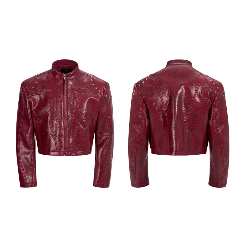 5888560805027,5888560805028,5888560805029,5888560805030, Stand Collar Leather Jacket