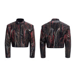 5950191613458,5950191613460,5950191613462,5950191613464, Stand Collar Leather Jacket