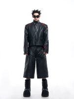 Stand Collar Leather Motorcycle Jacket 3