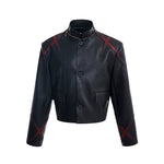 5752308075814,5752308075815,5752308075816,5752308075817, Stand Collar Leather Motorcycle Jacket