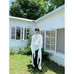 Stand Collar Long Sleeve Shirt with Side Ribbon 5