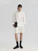 Stand Collar Loose Fit Long Sleeve Shirt 1