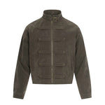 6201272574459,6201272574460,6201272574461, Stand Collar Metal Zip Workwear Jacket