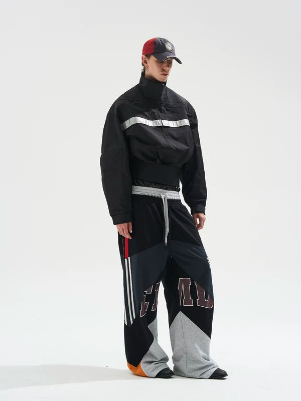 Stand Collar Oversized Reflective Strip Jacket 5