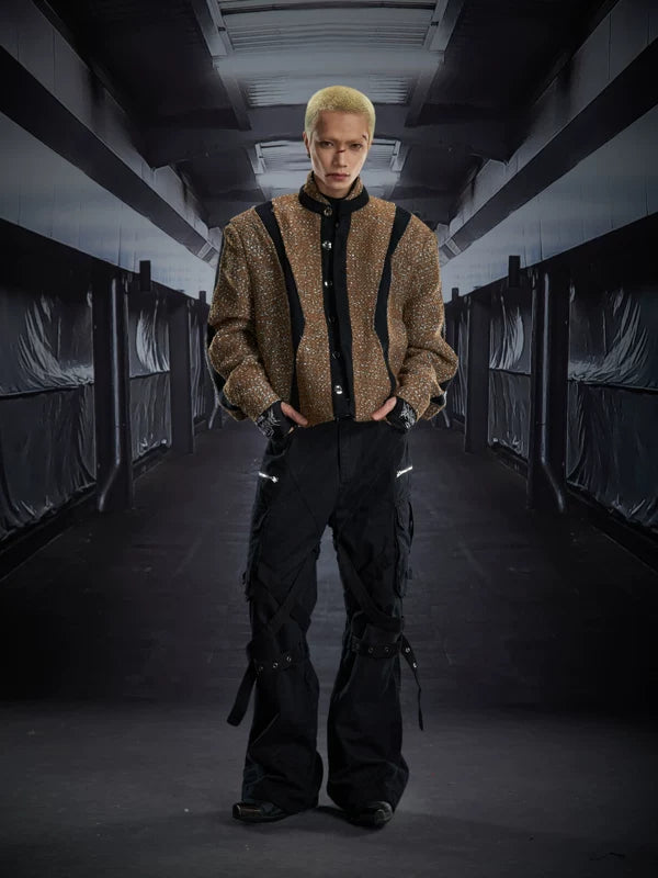 Stand Collar Quilted Patchwork Jacket 4