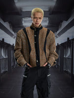 6137755162738,6137755162739,6137755162740, Stand Collar Quilted Patchwork Jacket