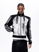 Stand Collar Slim Fit Graphic Jacket 2