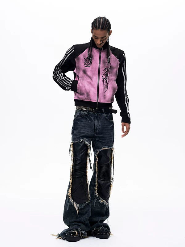 Stand Collar Slim Fit Graphic Jacket 4