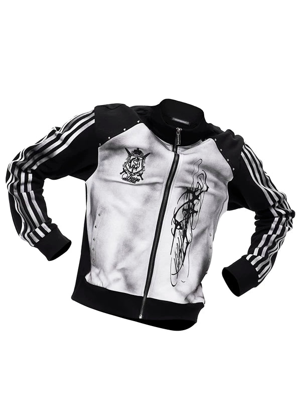 Stand Collar Slim Fit Graphic Jacket 5
