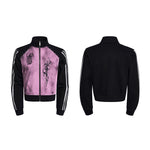 6209094771650,6209094771651,6209094771652,6209094771653, Stand Collar Slim Fit Graphic Jacket