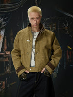 Stand Collar Toggle Buckle Zipper Jacket 3