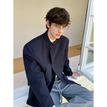 Stand Collar Waist-Cinching Suit Jacket 2