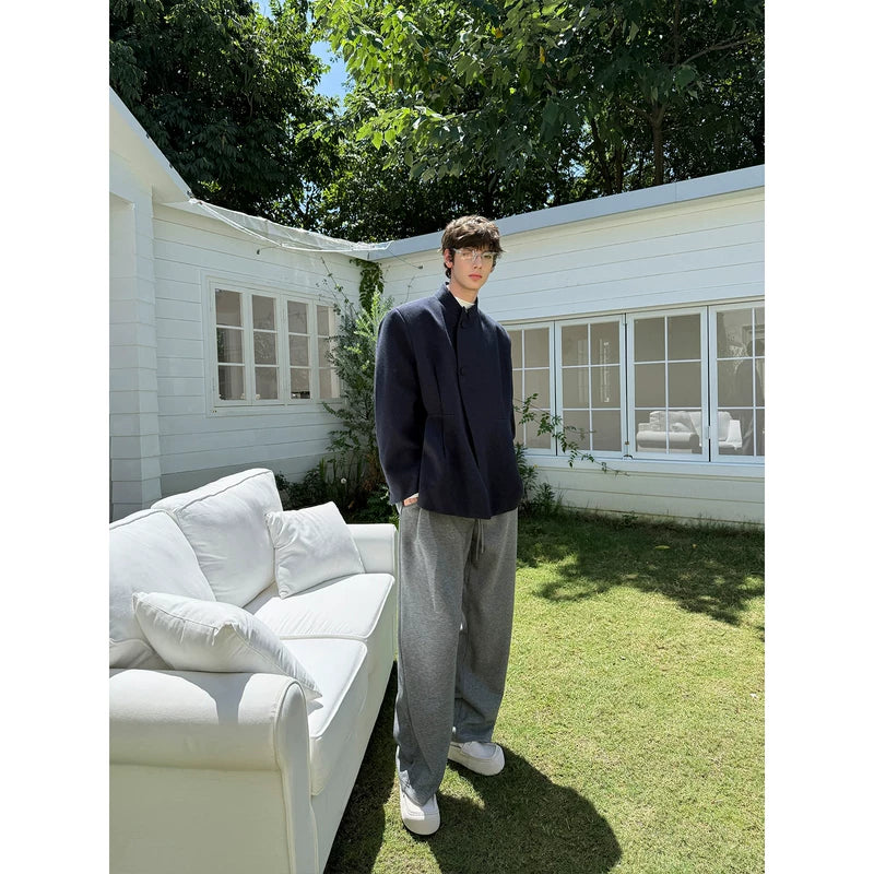 Stand Collar Waist-Cinching Suit Jacket 3