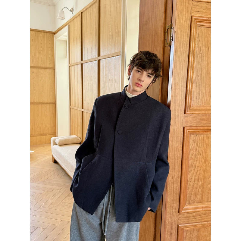 Stand Collar Waist-Cinching Suit Jacket 4