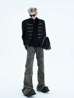 Stand-Up Collar Padded Shoulder Jacket 5