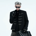 5245588490350,5245588490351,5245588490352, Stand-Up Collar Padded Shoulder Jacket