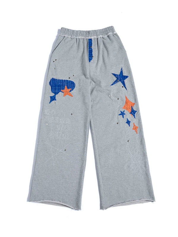 ,6095048357694,6095048357695,6095048357696,6095048357697, Star Appliqué Wide Leg Sweatpants