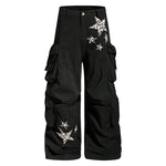 6089313165720,6089313165722,6089313165724,6089313165726, Star Embroidered Cargo Pants