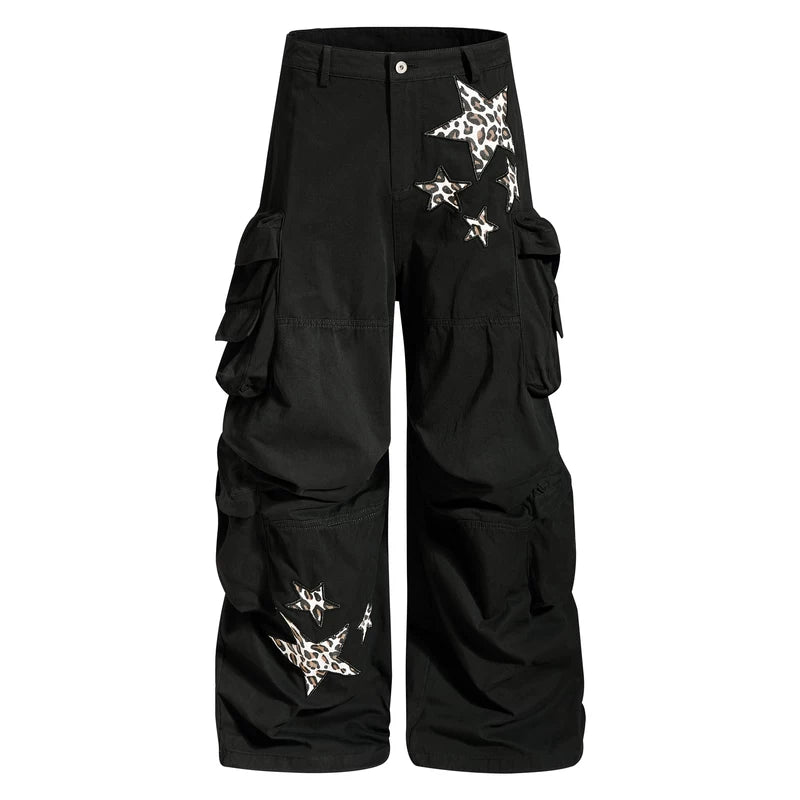 6089313165720,6089313165722,6089313165724,6089313165726, Star Embroidered Cargo Pants
