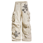 6089313165721,6089313165723,6089313165725,6089313165727, Star Embroidered Cargo Pants