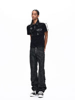 Star Patchwork Leather Trim Polo Shirt 3