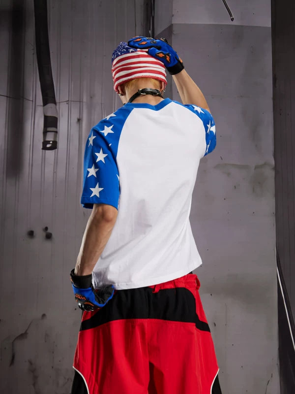 Star Print Raglan Sleeve T-Shirt 3
