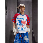 6110684861224,6110684861226,6110684861228, Star Print Raglan Sleeve T-Shirt