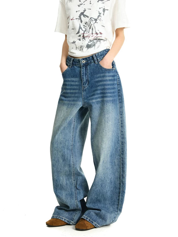 Star Print Wide Leg Baggy Jeans Pants 2