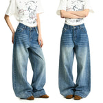 6201411103189,6201411103190,6201411103191,6201411103192, Star Print Wide Leg Baggy Jeans Pants