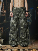 Star Print Wide Leg Cargo Pants 1