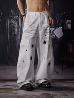 Star Print Wide-Leg Jeans 4