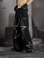 Star Rivet Distressed Wide-Leg Jeans 4